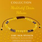 Sertifikalı Meditatif Derin Huzur Enerji Bilekliği – Sarı Akik Doğal Taşı (İnce Model)
