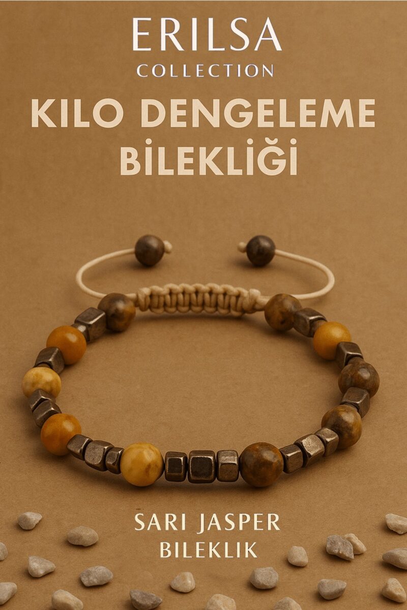 Sertifikalı Metabolizma Destekleyici Kilo Dengeleme Bilekliği - Sarı Jasper ve Terahertz Taşı