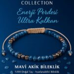 Sertifikalı Enerji Perdesi Ultra Kalkan Bilekliği - Mavi Akik Terahertz Doğal Taş 4 mm