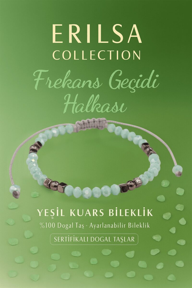 Sertifikalı Frekans Geçidi Enerji Aktivasyon Bilekliği – Yeşil Kuvars ve Terahertz Doğal Taş 4 mm