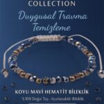 Sertifikalı Duygusal Travma Temizleme Enerji Bilekliği – Koyu Mavi Hematit - Terahertz Doğal Taş