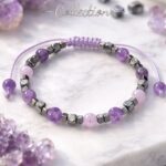 Sertifikalı Stres Kaygı Ruhsal Huzur Denge Bilekliği – Ametist Terahertz 6 mm Doğal Taş