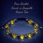 Sertifikalı Para Bereket ve Zenginlik Bilekliği – Bal Sitrin Taşı Terahertz Taşı