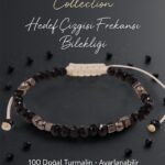 Sertifikalı Hedef Çizgisi Frekans Aktivasyonu Bilekliği – Siyah Turmalin ve Terahertz Doğal Taş 4 mm