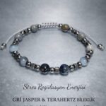 Sertifikalı Stres Regülasyon Enerjisi Dengeleyici Bileklik – Gri Jasper Terahertz Doğaltaş