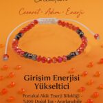 Sertifikalı Girişim Enerjisi Aktivasyon Bilekliği – Portakal Akik ve Terahertz Doğal Taş 4 mm