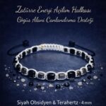 Sertifikalı Zatürre Göğüs Alanı Enerji Açılım Bilekliği – Siyah Obsidyen Terahertz 4 mm Doğal Taş