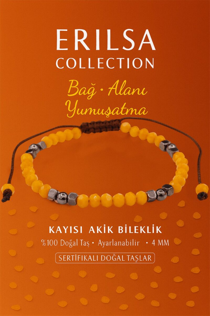 Sertifikalı Bağ Alanı Yumuşatma Enerji Aktivasyon Bilekliği – Kayısı Akik ve Terahertz Doğal Taş