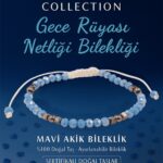 Sertifikalı Gece Rüyası Netliği Enerji Bilekliği – Mavi Akik ve Terahertz Doğal Taş 4 mm