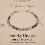Sertifikalı İş Yaşamı Uyum Enerji Bilekliği – Dumanlı Kuvars ve Terahertz Doğal Taş 4 mm