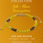 Sertifikalı Aşk Alanı Yumuşatma Enerji Aktivasyon Bilekliği – Sarı Akik ve Terahertz Doğal Taş 4 mm