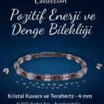 Sertifikalı Pozitif Enerji ve Denge Bilekliği – Kristal Kuvars ve Terahertz Doğal Taş 4 mm