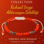 Sertifikalı Ruhsal Sezgi Aktivasyon Enerji Bilekliği – Turuncu Akik ve Terahertz Doğal Taş 4 mm