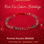 Sertifikalı Ruh Eşi Çekim Enerjisi Bilekliği – Kırmızı Kuvars ve Terahertz Doğal Taş 4 mm