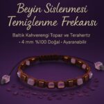 Sertifikalı Beyin Sislenmesi Temizlenme Frekansı Bilekliği – Baltık Kahverengi Topaz ve Terahertz