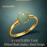 Sertifikalı Zihinsel Baskı Azaltıcı Yüzük – Aventurin Taşı Ayarlanabilir Gold Boğa Terazi Yengeç