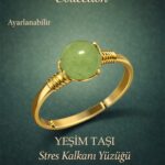 Sertifikalı Stres Kalkanı Enerji Yüzüğü – Yeşim Taşı Ayarlanabilir Gold İnce Model Akrep Yay Burcu