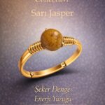 Sertifikalı Şeker Denge Enerji Yüzüğü – Sarı Jasper Ayarlanabilir Gold İnce Kasa Başak Boğa Burcu