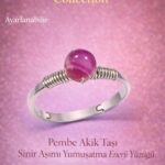 Sertifikalı Sinir Aşımı Yumuşatma Enerji Yüzüğü – Pembe Akik Taşı Ayarlamalı Yengeç Balık Terazi