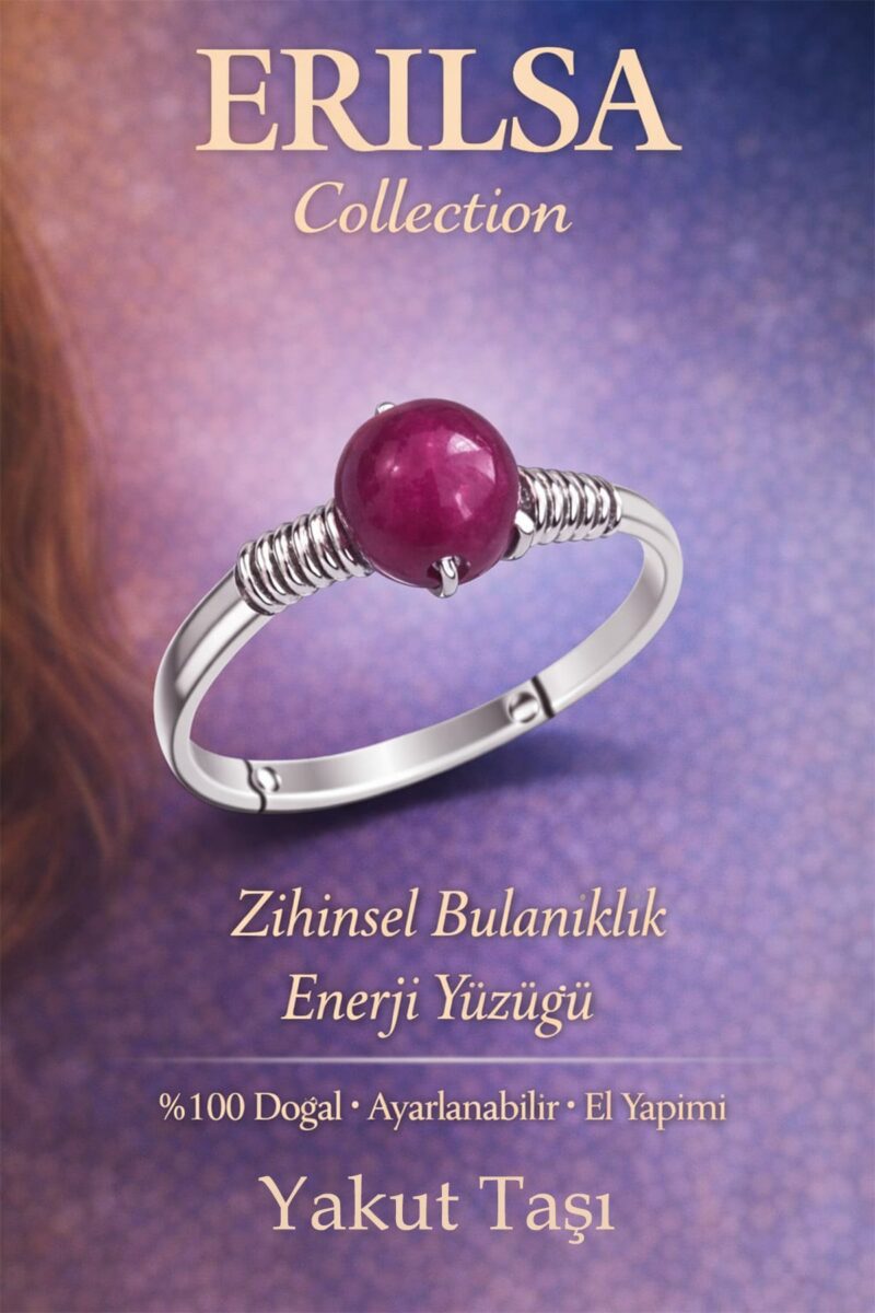Sertifikalı Zihinsel Bulanıklık Enerji Yüzüğü – Yakut Taşı Ayarlanabilir İnce Kasa Koç Aslan Akrep