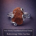 Sertifikalı Sinir Sistemi Topraklanma Enerji Denge Yüzüğü – Ham Kahverengi Yıldız Taşı – Ayarlamalı