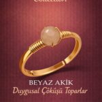 Sertifikalı Beyaz Akik Duygusal Çöküş Toparlayıcı Enerji Yüzüğü - Ayarlamalı Gold Yengeç Balık Burcu