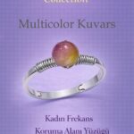 Sertifikalı Kadın Frekans Koruma Enerji Yüzüğü Multicolor Kuvars Ayarlamalı İkizler Başak Kova Burç