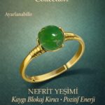 Sertifikalı Kaygı Blokaj Kırıcı Enerji Yüzüğü – Nefrit Yeşimi Taşı Ayarlamalı Yengeç Balık Burcu