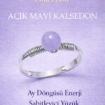 Sertifikalı Ay Döngüsü Enerji Sabitleyici Yüzük – Açık Mavi Kalsedon Ayarlamalı Yengeç Balık Akrep