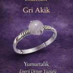 Sertifikalı Yumurtalık Enerji Denge Yüzüğü – Gri Akik Taşı Ayarlamalı İnce Kasa Yengeç Terazi Balık