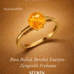 Sertifikalı Para Bolluk Bereket Yüzüğü – Sitrin Taşı Ayarlanabilir Gold İnce Kasa Aslan Koç Burcu