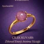 Sertifikalı Zihinsel Enerji Arınma Yüzüğü – Çilek Kuvars Taşı Ayarlamalı Gold İkizler Terazi Burcu