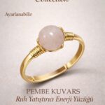 Sertifikalı Ruh Yatıştırıcı Enerji Yüzüğü – Pembe Kuvars Taşı Ayarlanabilir Gold Boğa Terazi Burcu