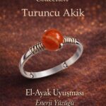 Sertifikalı El Ayak Uyuşması Enerji Yüzüğü – Turuncu Akik Ayarlanabilir Gümüş Kasa Aslan Başak Burcu