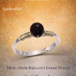 Sertifikalı Mide Sinir Bağlantı Enerji Yüzüğü – Siyah Turmalin Ayarlanabilir İnce Akrep Oğlak Başak