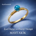 Sertifikalı İçsel Huzur Enerji Yüzüğü – Mavi Akik Taşı Ayarlanabilir Gold İnce Kova Balık Burcu