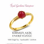 Sertifikalı Enerji Dengeleyici Frekans Yüzüğü - Kırmızı Akik Taşı Ayarlamalı Gold Koç Aslan Burcu