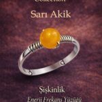 Sertifikalı Şişkinlik Enerji Yüzüğü – Sarı Akik Taşı Ayarlanabilir İnce Kasa Boğa Başak Yengeç