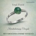 Sertifikalı Metabolizma Enerji Yüzüğü – Yeşil Florit Ayarlanabilir İnce Kasa Başak Oğlak Kova Burcu