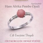 Sertifikalı Cilt Kuruluğu Denge Yüzüğü – Ham Afrika Pembe Opali Ayarlamalı İnce Terazi Balık Yengeç